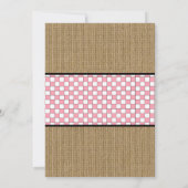 Invitation Rustique Burlap Fille Couples Bébé Q Sprinkw Douch (Dos)