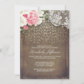 Invitation Rustique Burlap Lace Or Confetti Photo Graduation (Dos)