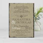 Invitation Rustique Burlap Look Mariage (Debout devant)