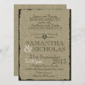 Invitation Rustique Burlap Look Mariage (Devant / Derrière)