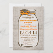 Invitation Rustique Burlap Mason Jar (Devant)