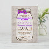 Invitation Rustique Burlap Mason Jar (Debout devant)