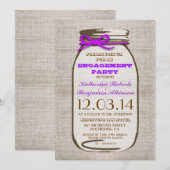 Invitation Rustique Burlap Mason Jar (Devant / Derrière)
