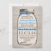 Invitation Rustique Burlap Mason Jar Mariage (Devant)