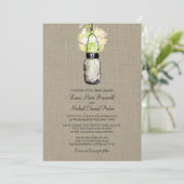 Invitation Rustique Burlap Mason Jar Mariage Fleur sauvage (Debout devant)
