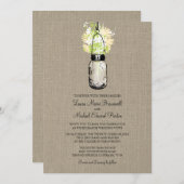 Invitation Rustique Burlap Mason Jar Mariage Fleur sauvage (Devant / Derrière)