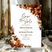 Invitation Rustique Burnt Orange Floral Wedding Enregistrer l
