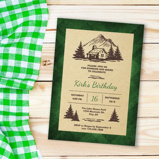 Invitation Rustique Cabine Anniversaire