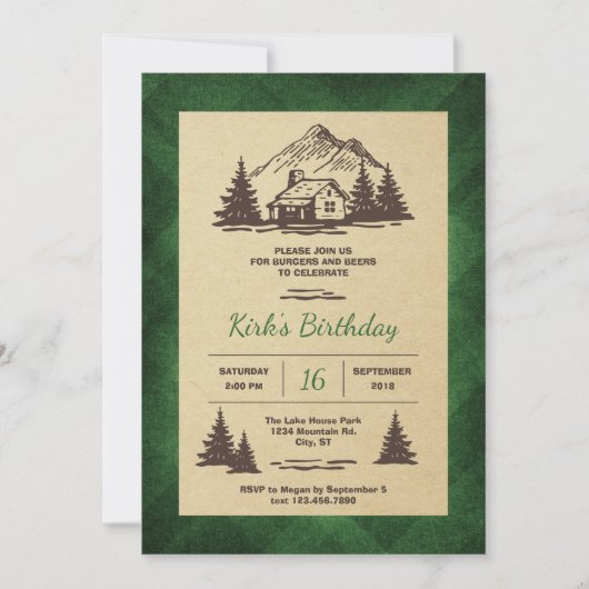Invitation Rustique Cabine Anniversaire (Devant)