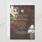 Invitation Rustique Calla Lily Woodland imprimé ou numérique (Dos)