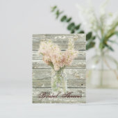 Invitation rustique campagne fleurie mason jar douche nuptial (Debout devant)