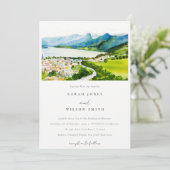 Invitation Rustique Campagne Lake Village Mariage paysager (Debout devant)