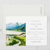 Invitation Rustique Campagne Lake Village Mariage paysager (Devant / Derrière)