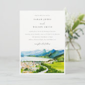 Invitation Rustique Campagne Lake Village Mariage paysager (Debout devant)