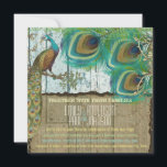 Invitation Rustique Campagne Peacock Vintage 3 Pieds Vieux Bo<br><div class="desc">Rustic Aqua et Brown Peacock Mariages Plus Shabby Country Peacock Invitations</div>