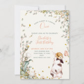 Invitation Rustique Certains Lapin est Une Fille Florale Cott (Devant)