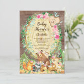 Invitation Rustique C'est une fille Baby shower d'animaux de (Debout devant)