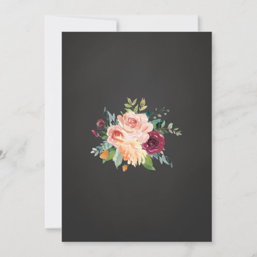 Invitation Rustique Chalkboard Floral Bridal (Dos)