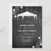 Invitation Rustique Chalkboard Floral Mariage extérieur (Devant)