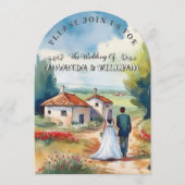 Invitation Rustique Charming Campagne Mariage aquarelle (Devant)