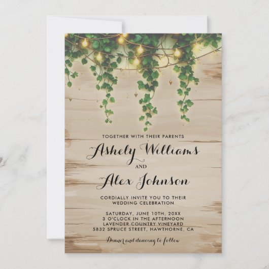 Invitation Rustique Château Éclairage de l'église de pierre M (Devant)