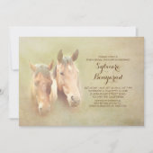 Invitation rustique cheval de campagne couple nuptiale douche (Devant)