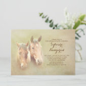 Invitation rustique cheval de campagne couple nuptiale douche (Debout devant)