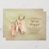 Invitation rustique cheval de campagne couple nuptiale douche (Devant / Derrière)