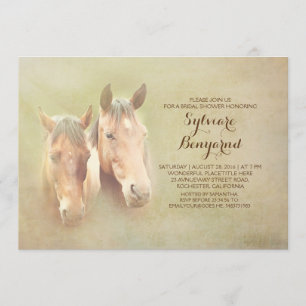 Invitation rustique cheval de campagne couple nuptiale douche