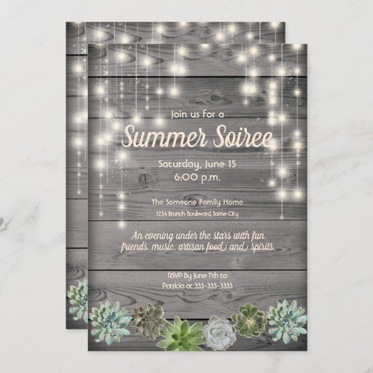 Invitation Rustique Chic (Devant / Derrière)