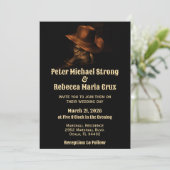 Invitation Rustique Chic Boots Cowboy Pays Mariage Ouest (Debout devant)