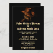 Invitation Rustique Chic Boots Cowboy Pays Mariage Ouest (Devant / Derrière)