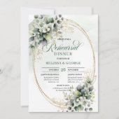 Invitation Rustique Chic Dîner de Répétition Vert Poussiéreux (Devant)