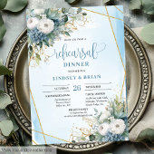 Invitation Rustique Chic Dusty Blue Greenery