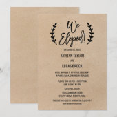 Invitation Rustique Chic Faux Kraft Accueil Elopement (Devant / Derrière)