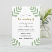 Invitation Rustique Chic Floral Mariage Sage Green Country (Debout devant)