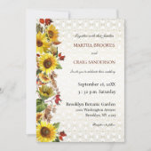 Invitation Rustique Chic Mariage campagnard en dentelle de to (Devant)