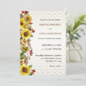 Invitation Rustique Chic Mariage campagnard en dentelle de to (Debout devant)