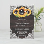 Invitation Rustique Chic Pays Dentelle de bois Mariage de tou (Debout devant)