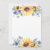 Invitation Rustique Chic Sunflower Bleu Floral Femme Annivers (Dos)