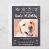 Invitation Rustique Chien Chien Chien Chien Anniversaire Phot (Devant)