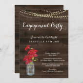 Invitation Rustique Christmas Engagement Party (Devant / Derrière)