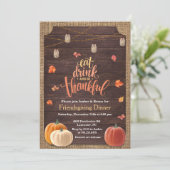 Invitation Rustique Citrouille Automne (Debout devant)
