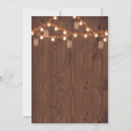 Invitation Rustique Citrouille Automne (Dos)