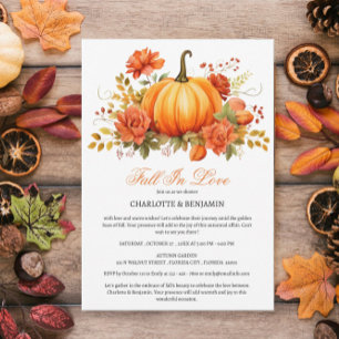 Invitation Rustique Citrouille automne ou automne Couple douc