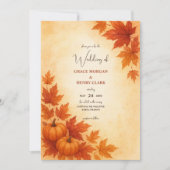 Invitation Rustique Citrouille d'automne Mariage aquarelle (Devant)