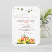 Invitation Rustique Citrouille d'automne Thanksgiving fête (Debout devant)