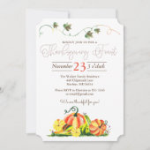 Invitation Rustique Citrouille d'automne Thanksgiving fête (Devant)