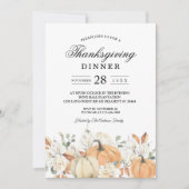 Invitation "Rustique Citrouille du dîner Thanksgiving (Devant)