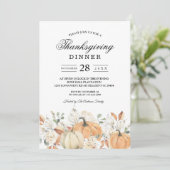 Invitation "Rustique Citrouille du dîner Thanksgiving (Debout devant)